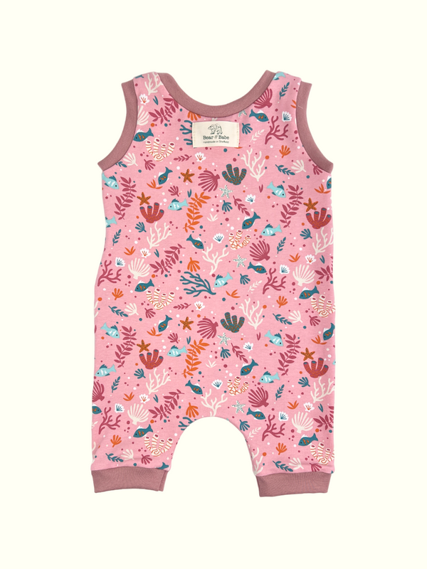 Pink Sea Life Baby and Children's Short Romper