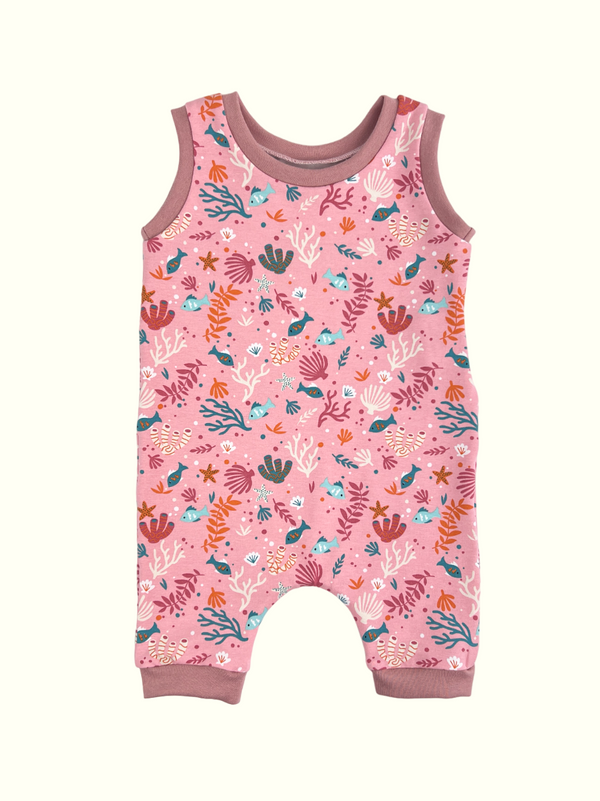 Pink Sea Life Baby and Children's Short Romper