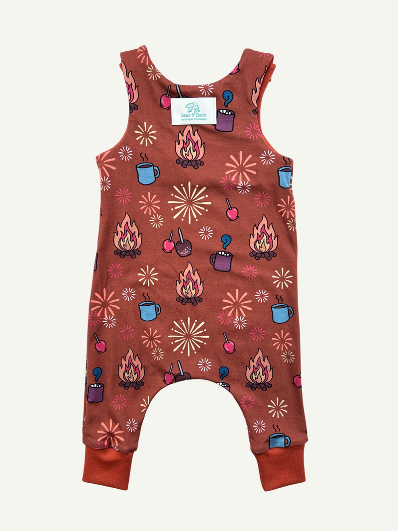Rust Bonfire Night Baby and Children's Romper