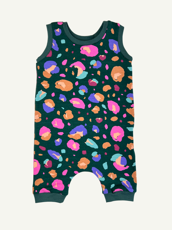 Retro Leopard Print Baby and Children's Short Romper