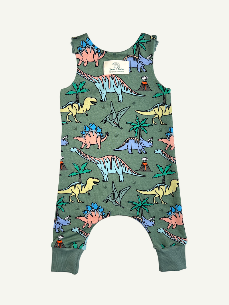 Green Dinosaurs Baby and Children's Romper