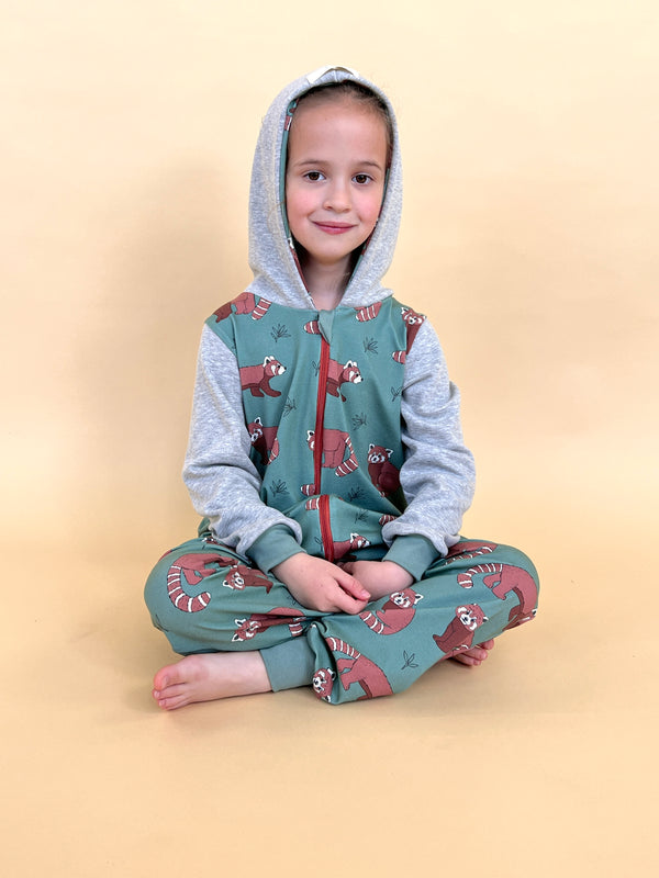 Red Pandas Baby and Children's Hooded Romper