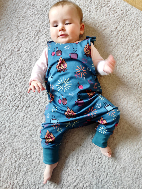 Blue Bonfire Night Baby and Children's Romper