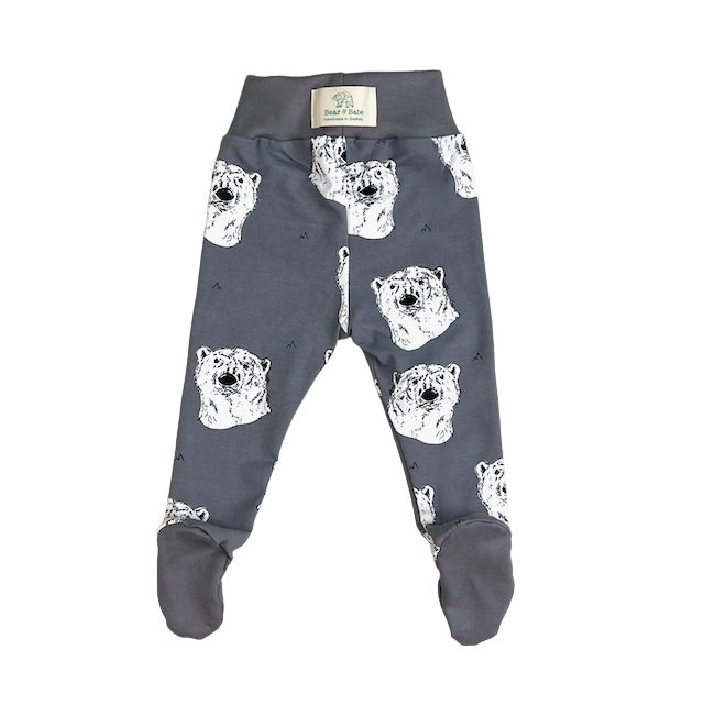 Steel Grey Polar Bears Baby and Children's Footed Leggings