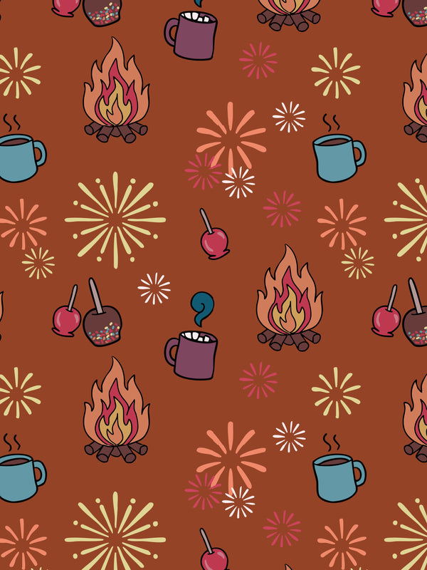 Rust Bonfire Night Baby and Children's Footed Leggings