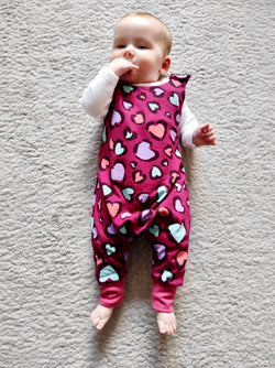 Leopard Print Hearts Baby and Children's Romper