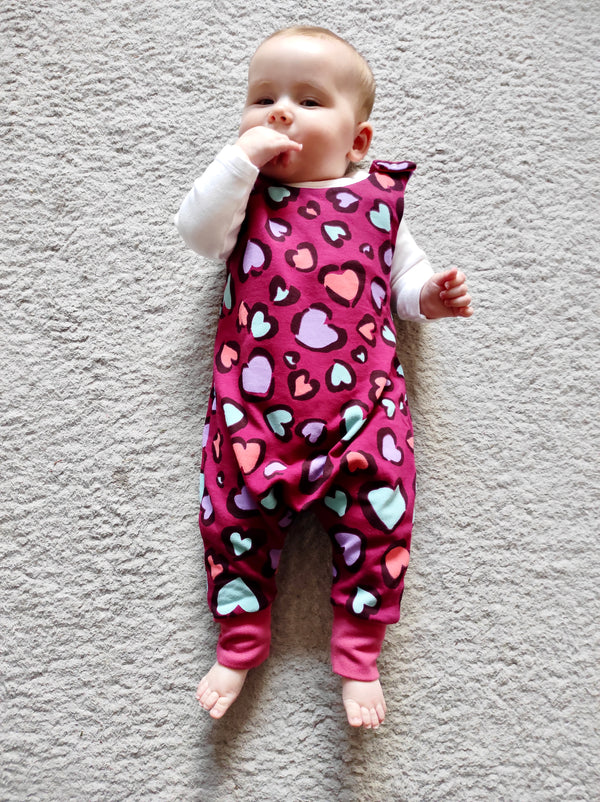 Leopard Print Hearts Baby and Children's Romper