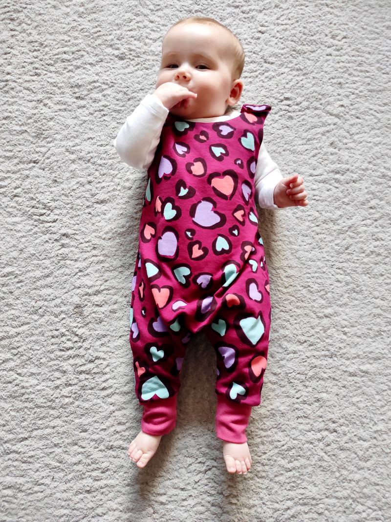 Leopard Print Hearts Baby and Children's Romper