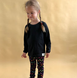 Black Baby and Children's Long Sleeved Tee