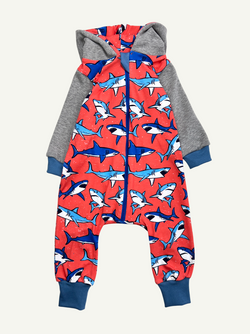 Sharks Baby and Children's Hooded Romper