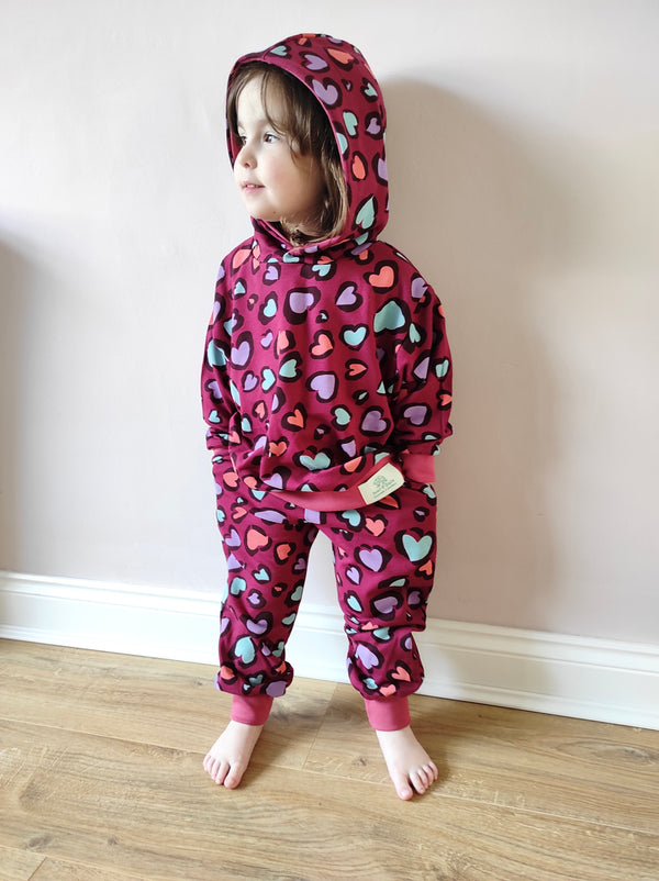 Leopard Print Hearts Baby and Children's Hoodie
