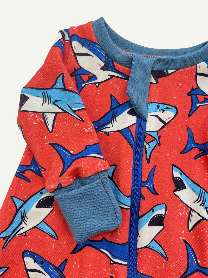 Sharks Baby and Children's Zip Sleepsuit