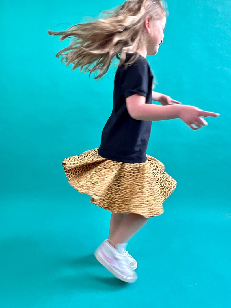 Bear Babe Yellow Leopard Print Baby and Children s Skirt