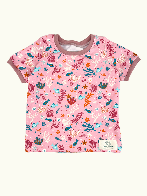 Pink Sea Life Baby and Children's T-shirt