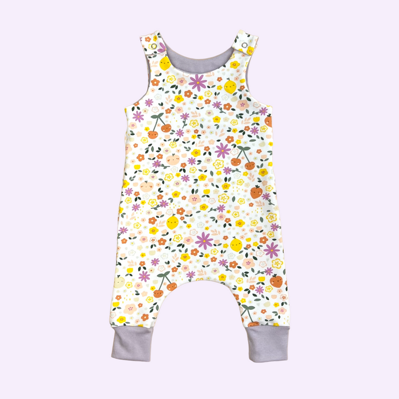 Cream Floral Fruits Baby and Children's Romper