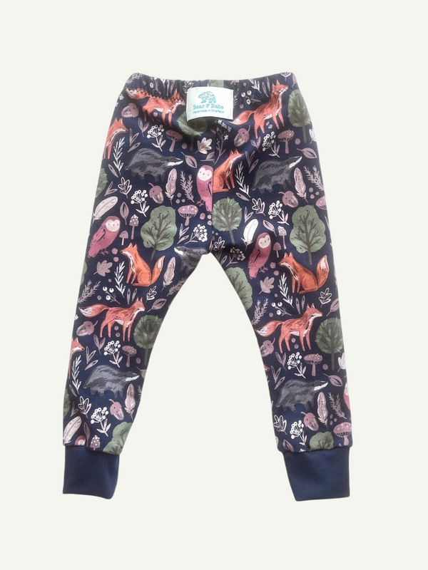 Navy Forest Animals Baby and Children's Leggings