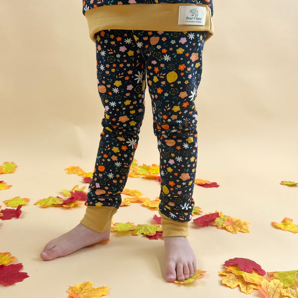Navy Floral Fruits Baby and Children's Leggings