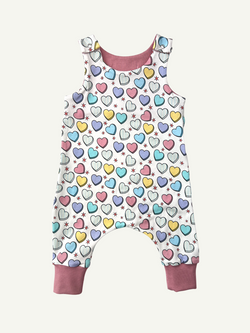 Cream Candy Hearts Baby and Children's Romper