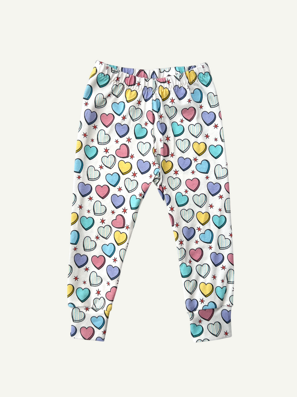 Cream Candy Hearts Baby and Children's Leggings