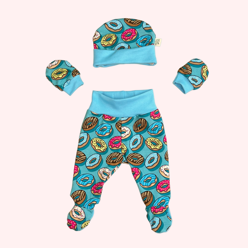 Blue Donuts Newborn Baby Set