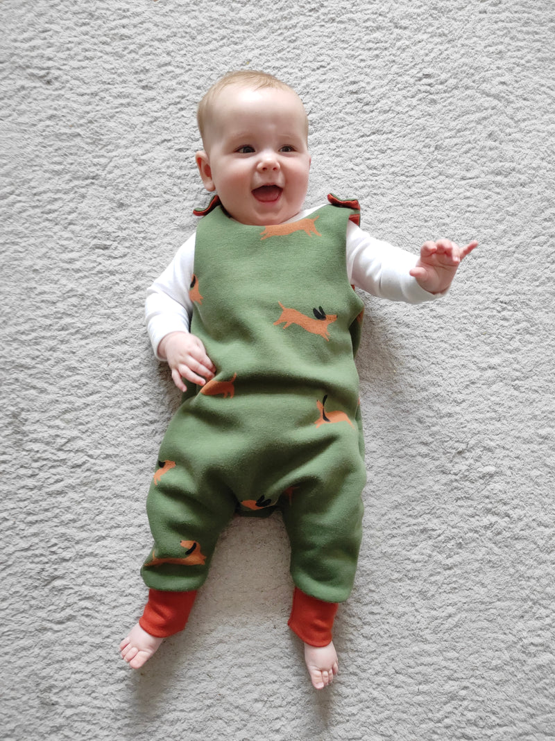 Green Sausage Dogs Baby and Children's Romper