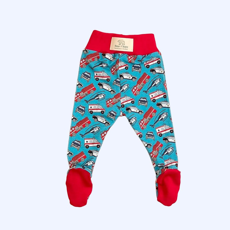 Emergency Vehicles Baby and Children's Footed Leggings