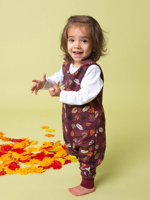 Burgundy Leaves Baby and Children's Romper