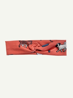 Orange Raining Cats & Dogs Baby and Children's Twist Headband