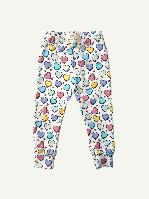 Cream Candy Hearts Baby and Children's Leggings