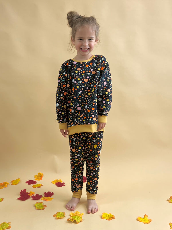 Navy Floral Fruits Baby and Children's Leggings