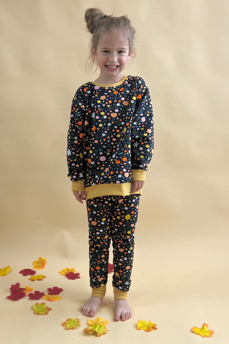 Navy Floral Fruits Baby and Children's Sweater