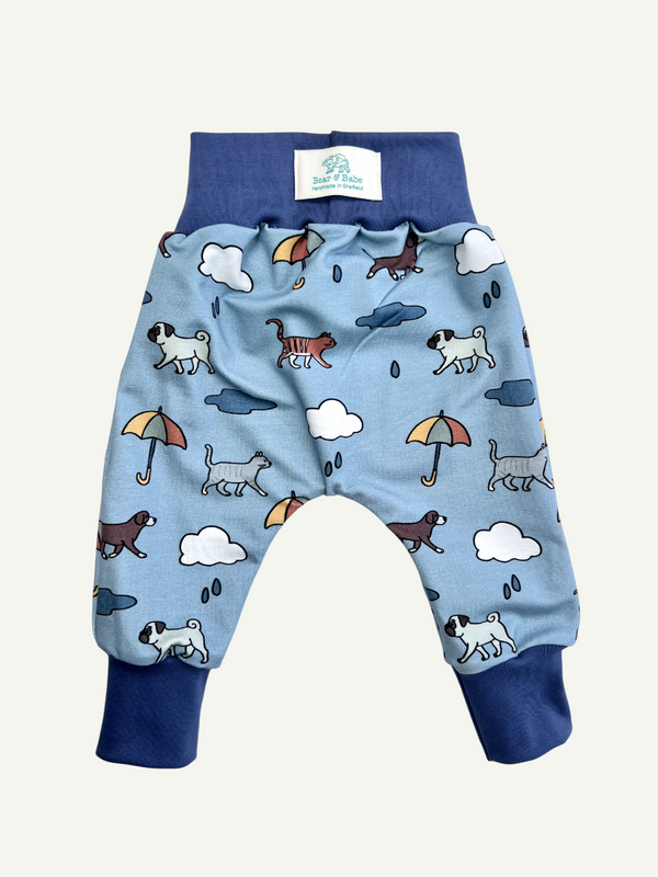 Blue Raining Cats & Dogs Baby and Children's Harem Pants