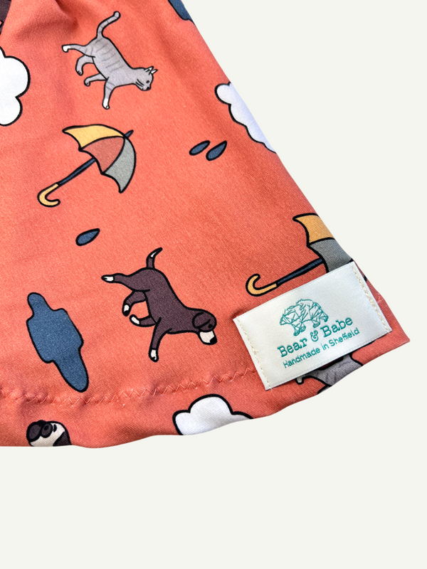 Orange Raining Cats & Dogs Baby and Children's Skirt