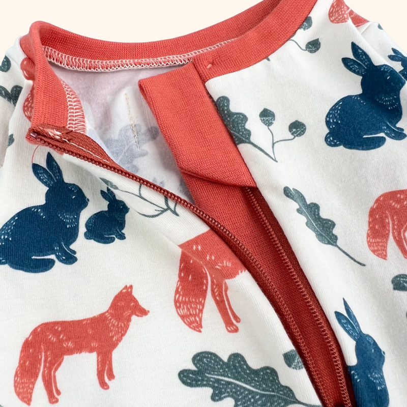 Fox & Rabbit Baby and Children's Zip Sleepsuit