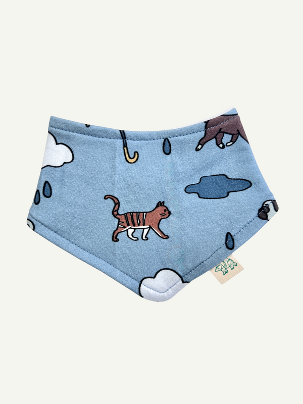 Blue Raining Cats & Dogs Baby and Children's Bib