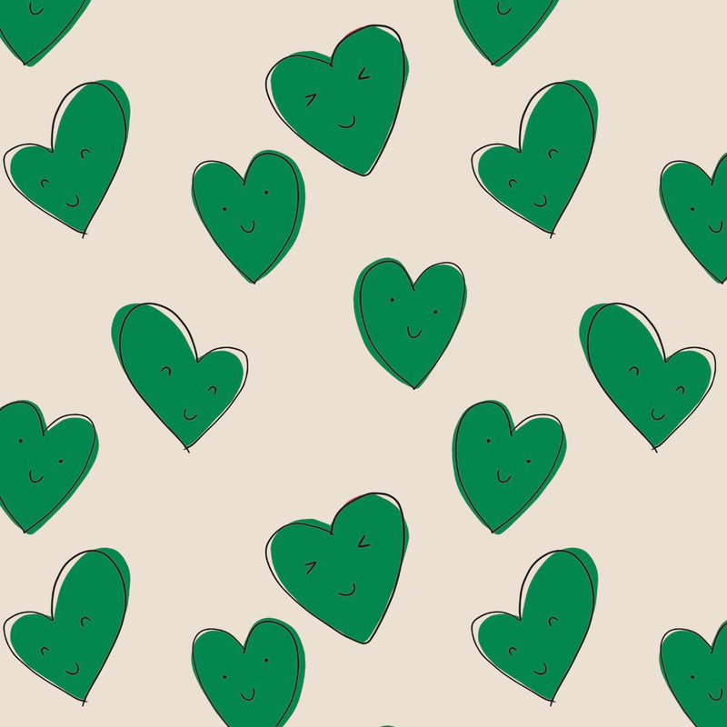 Green Happy Hearts Adult Leggings