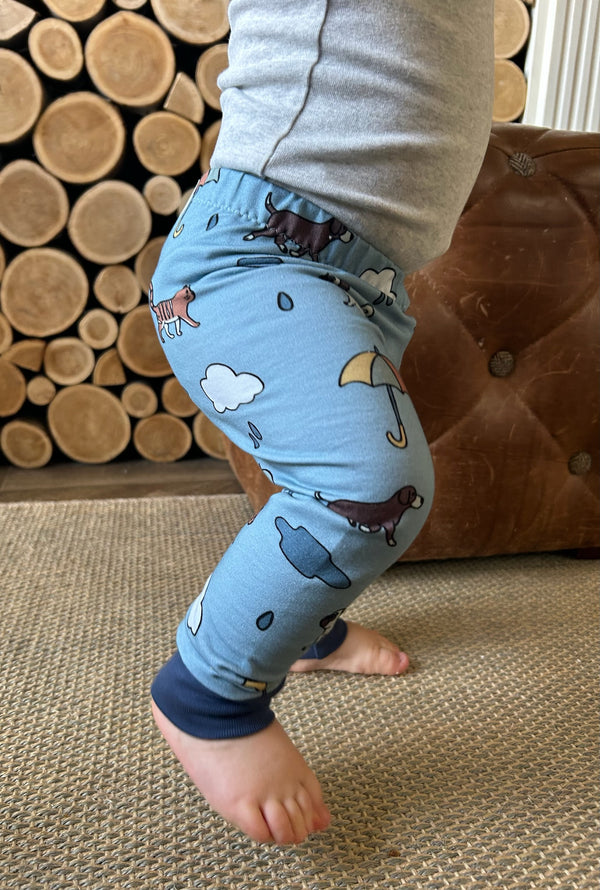 Blue Raining Cats & Dogs Baby and Children's Leggings