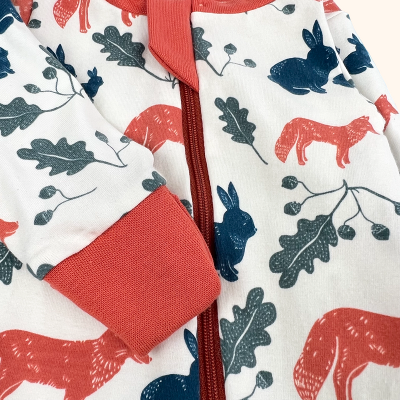Fox & Rabbit Baby and Children's Zip Sleepsuit