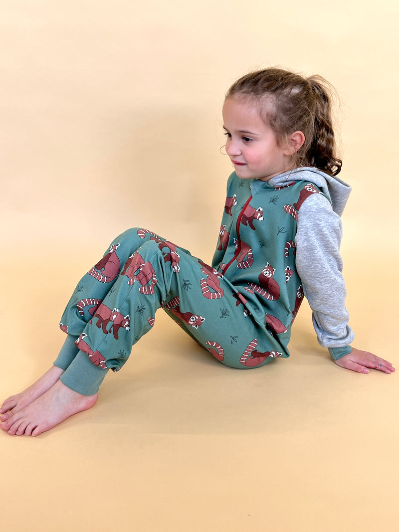 Red Pandas Baby and Children's Hooded Romper