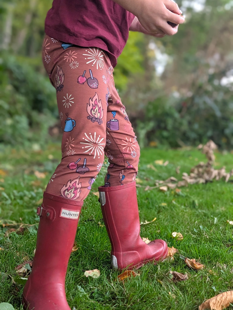 Rust Bonfire Night Baby and Children's Leggings