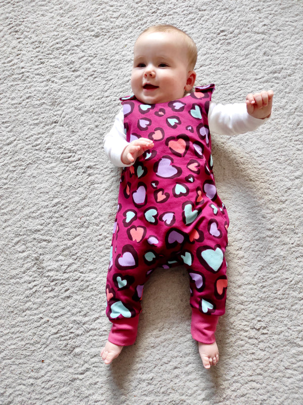 Leopard Print Hearts Baby and Children's Romper