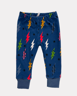 Navy Lightning Bolts Baby and Children's Leggings