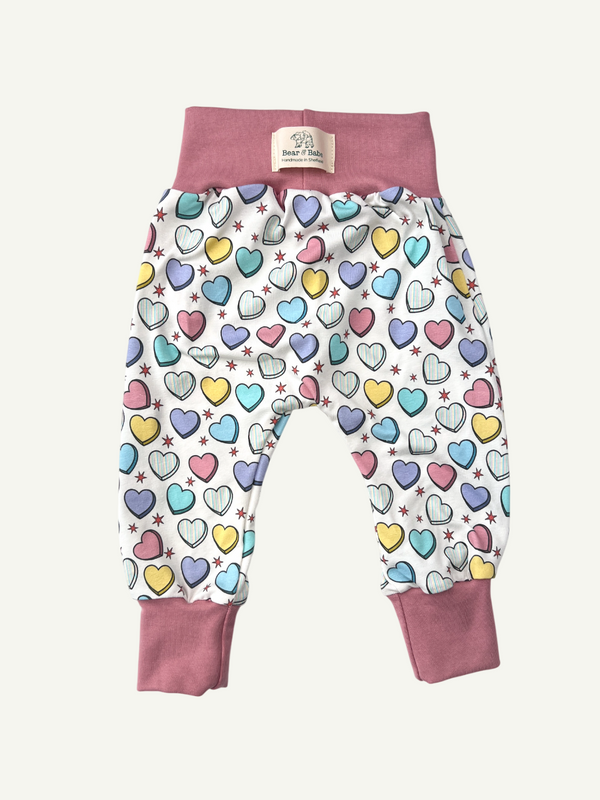 Cream Candy Hearts Baby and Children's Harem Pants