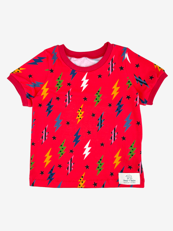 Fiesta Red Lightning Bolts Baby and Children's T-shirt