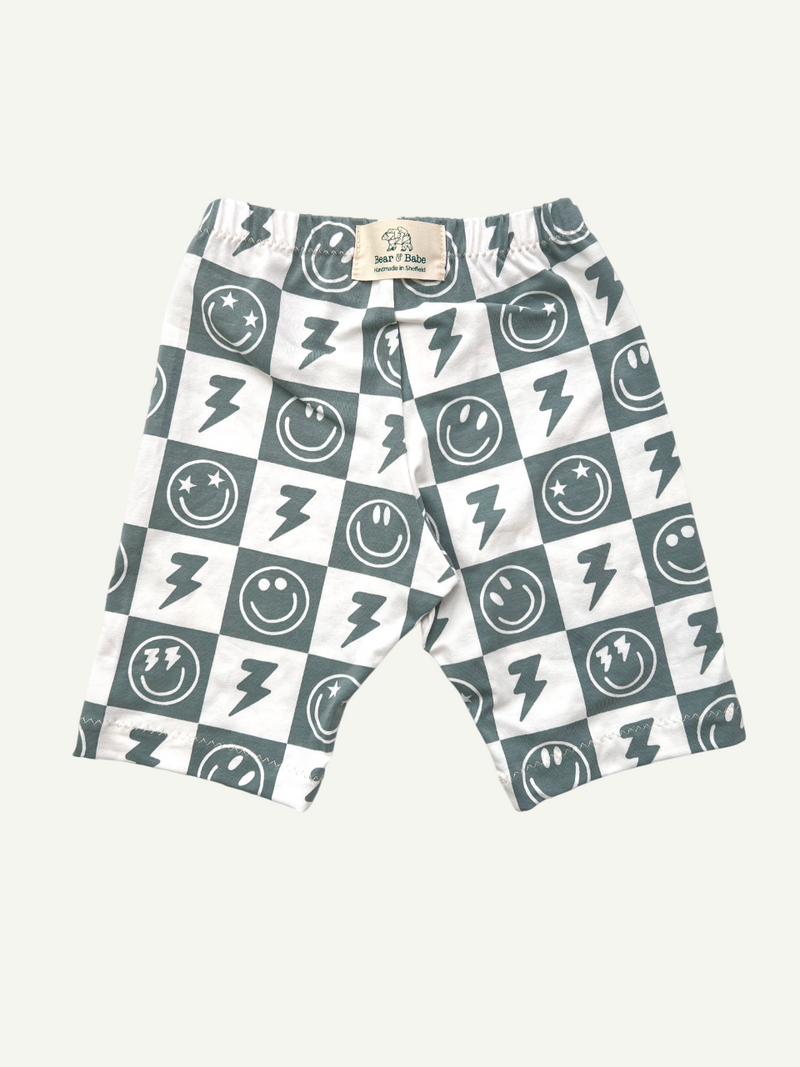 Sage Smiley Checkers Baby and Children's Shorts