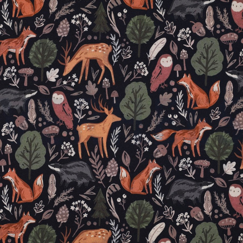 Navy Forest Animals Baby and Children's Footed Leggings
