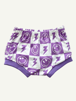Purple Smiley Checkers Baby and Toddler Bummies