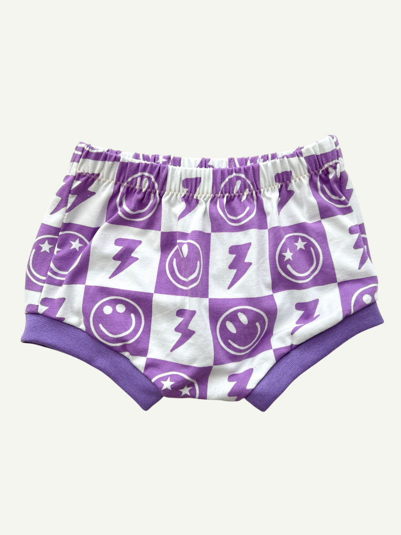Purple Smiley Checkers Baby and Toddler Bummies