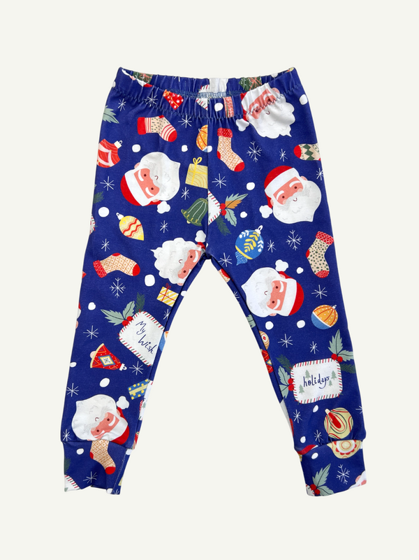 Christmas Outlet Blue Santa Claus Baby and Children's Leggings