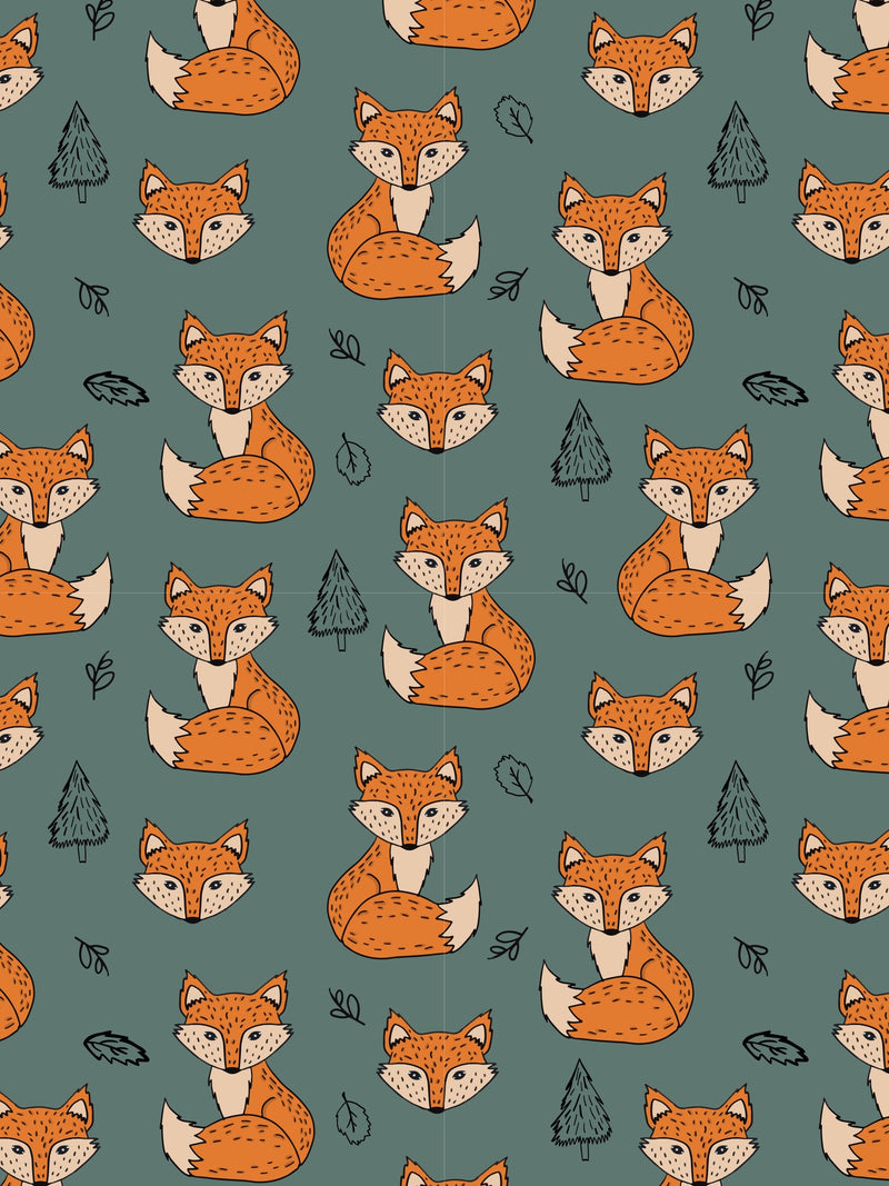 Khaki Green Foxes Baby and Children's Romper